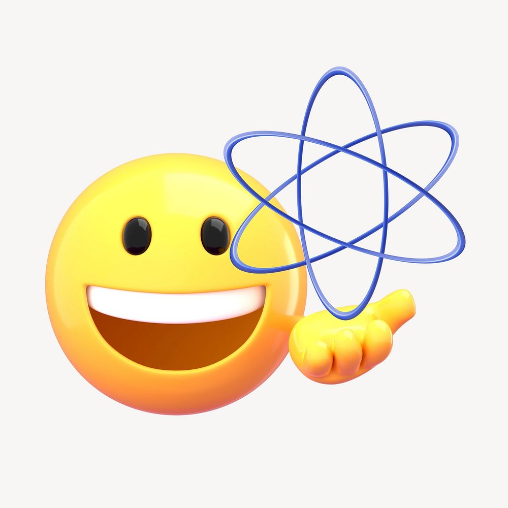 Science education emoji, 3D emoticon illustration