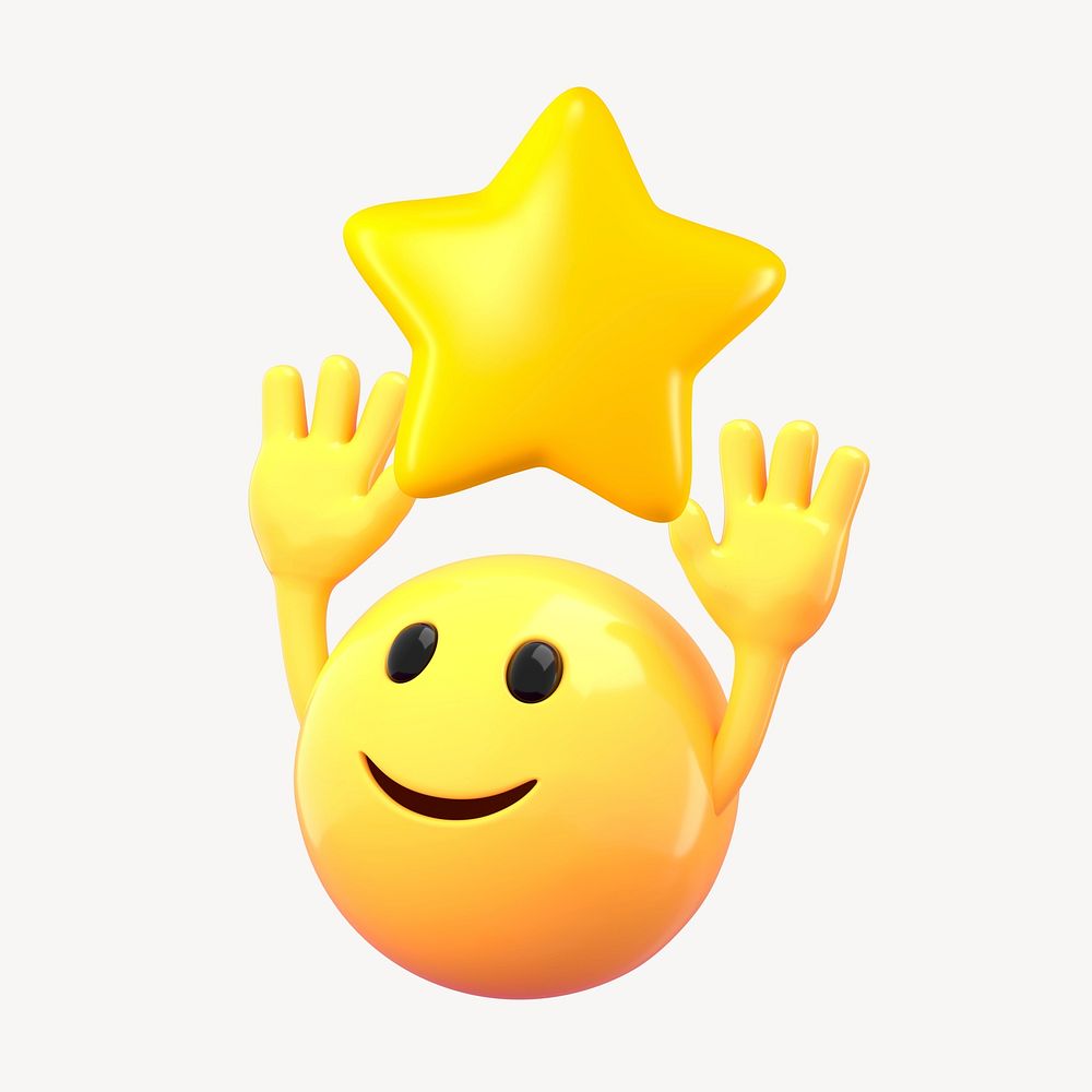 Star emoji, 3D emoticon illustration