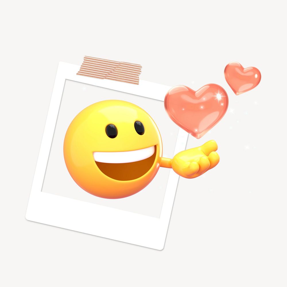 Love emoji, 3D emoticon illustration