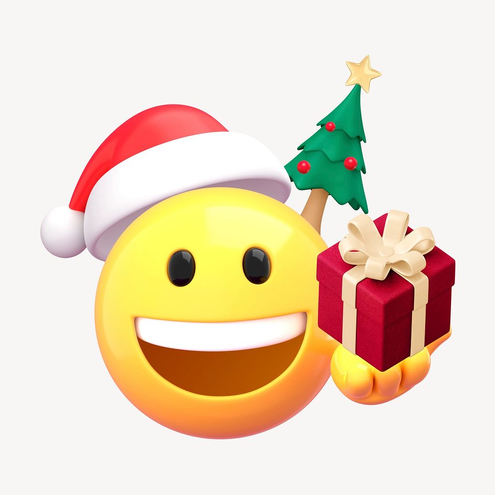 Christmas emoji, 3D emoticon illustration