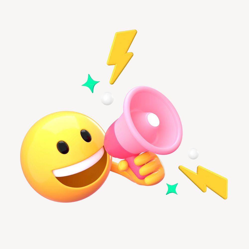 Announcement emoji, 3D emoticon illustration Free Photo rawpixel