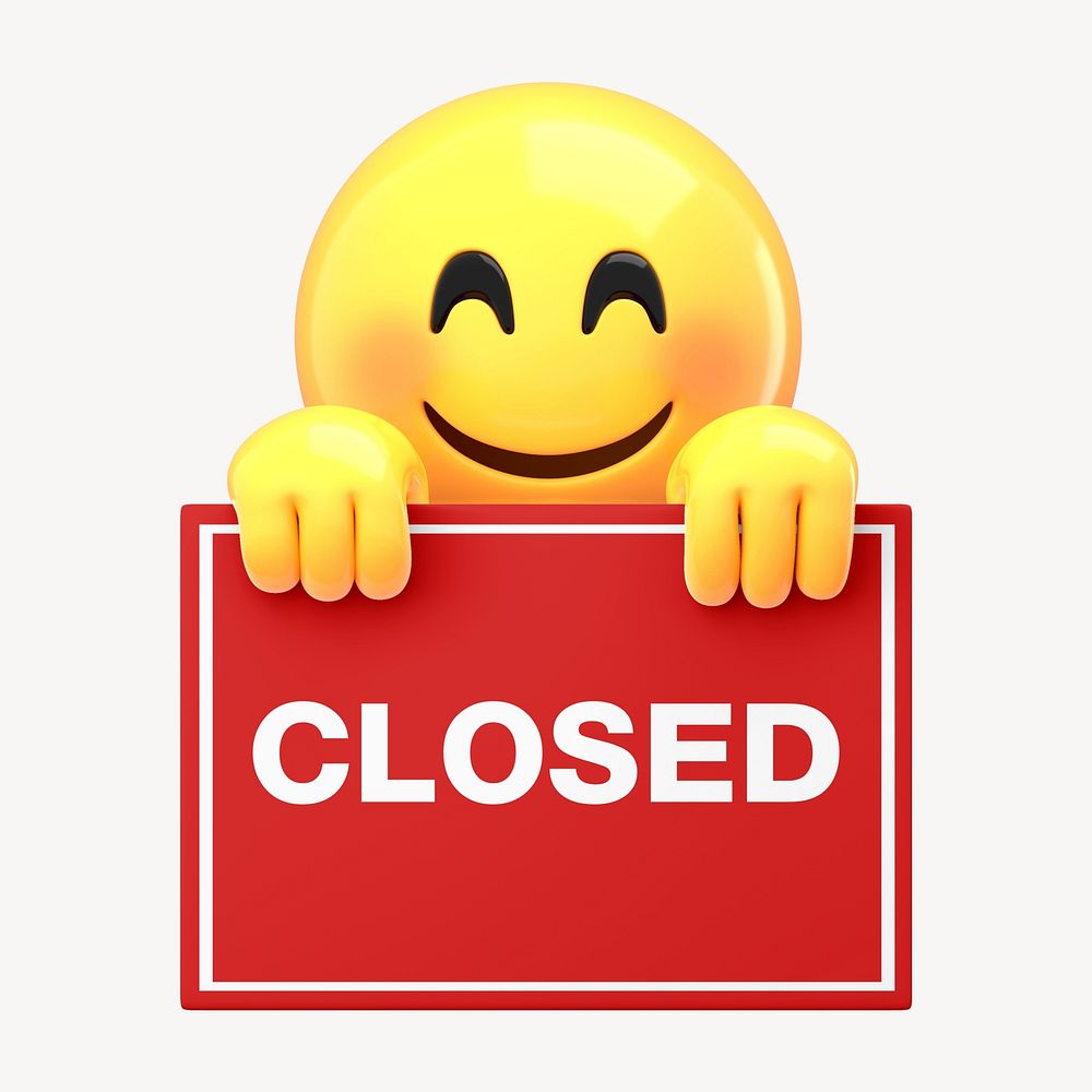 Emoji holding closed sign, 3D Premium Photo rawpixel