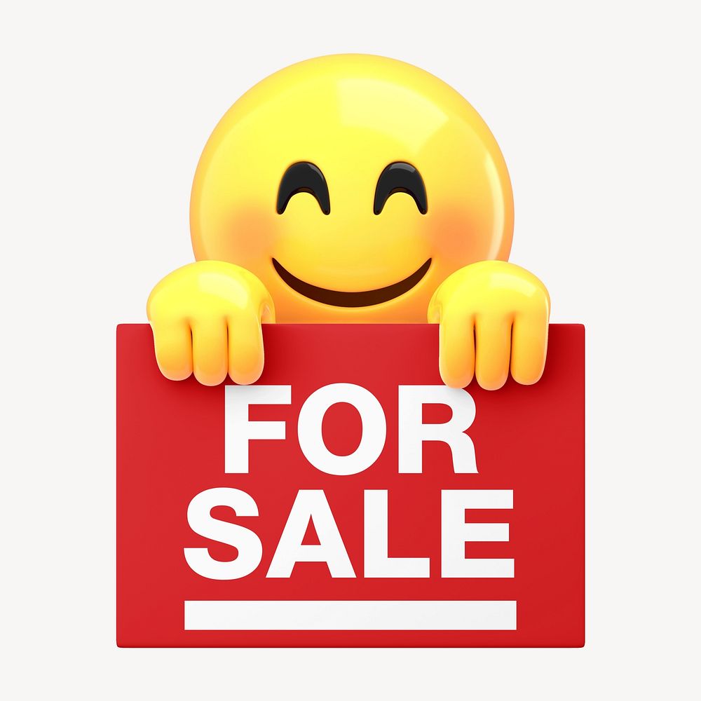 3D emoji holding sale sign | Premium Photo - rawpixel