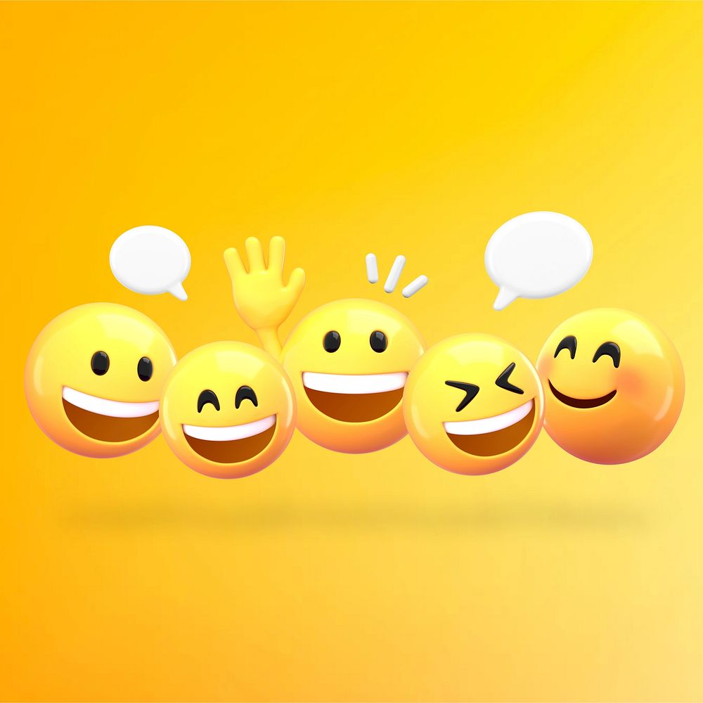 Texting emoticons, 3D emoji design