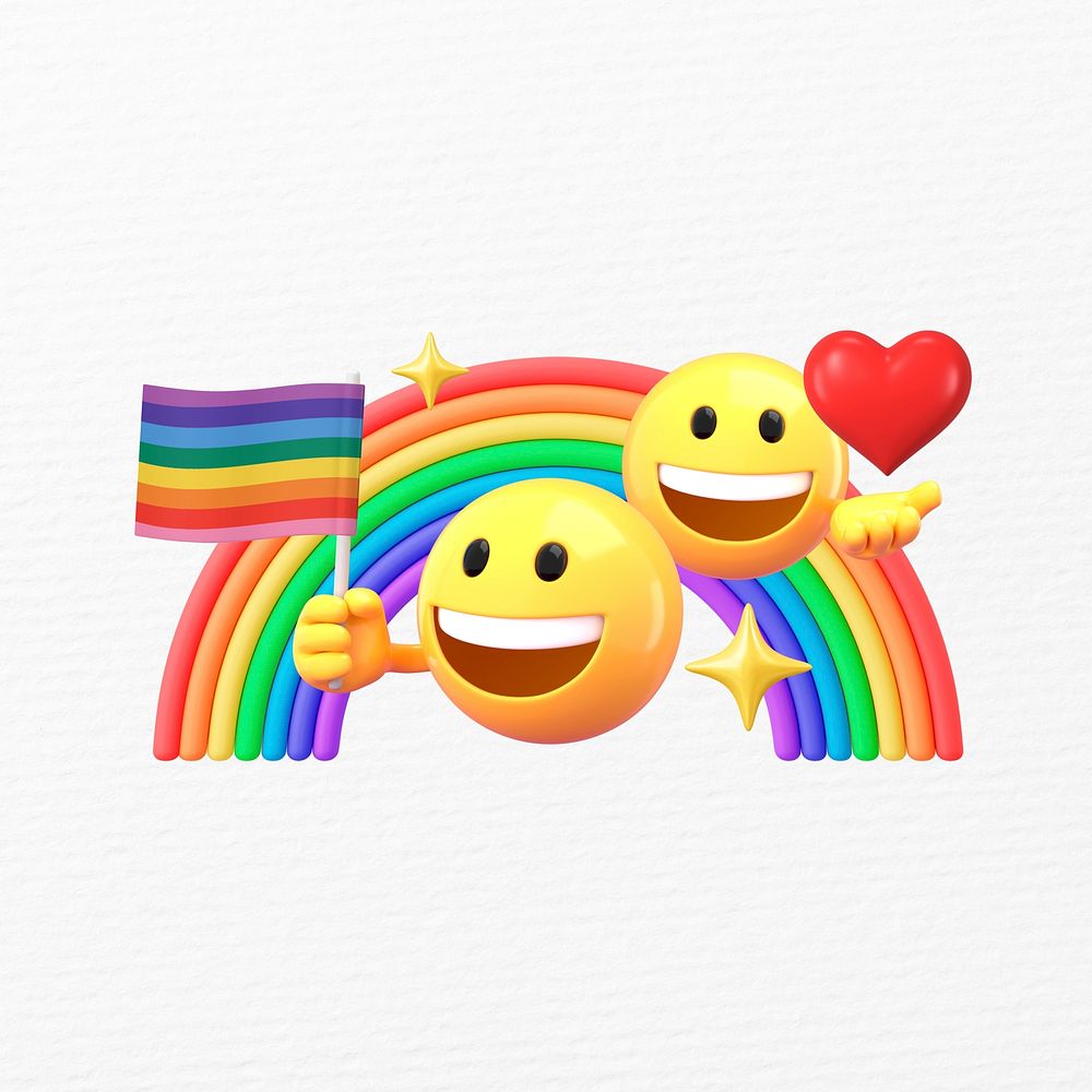 Pride LGBT 3D emoji illustration