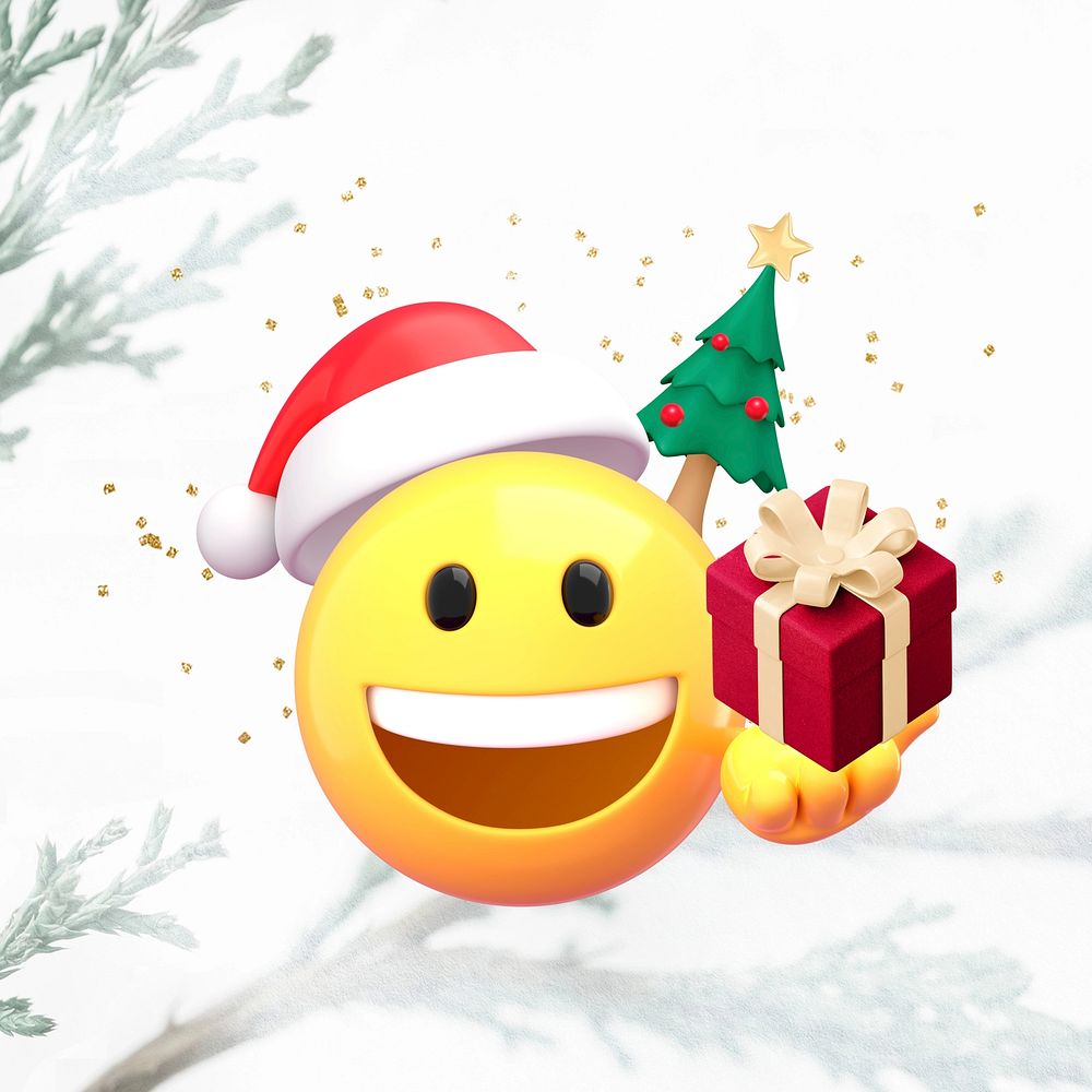 Christmas Santa emoticon, 3D emoji