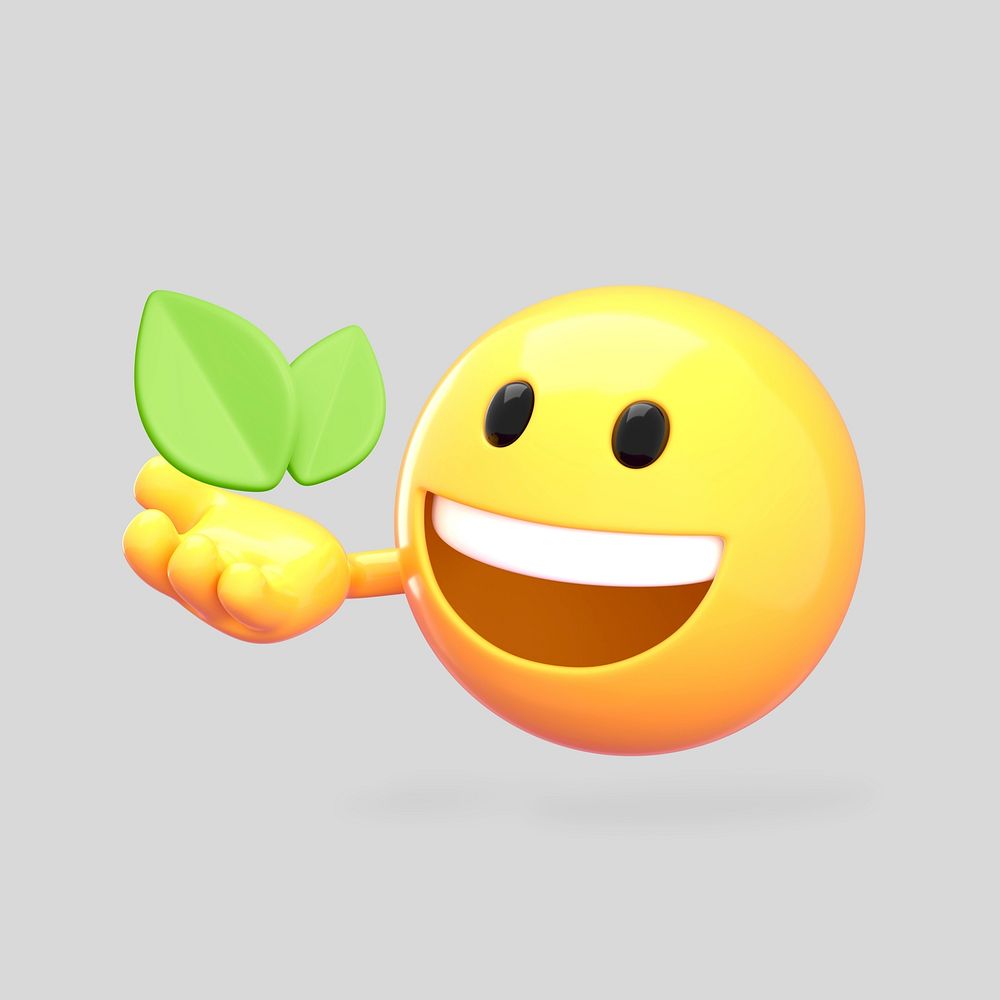 Reforestation 3D emoji, gray design