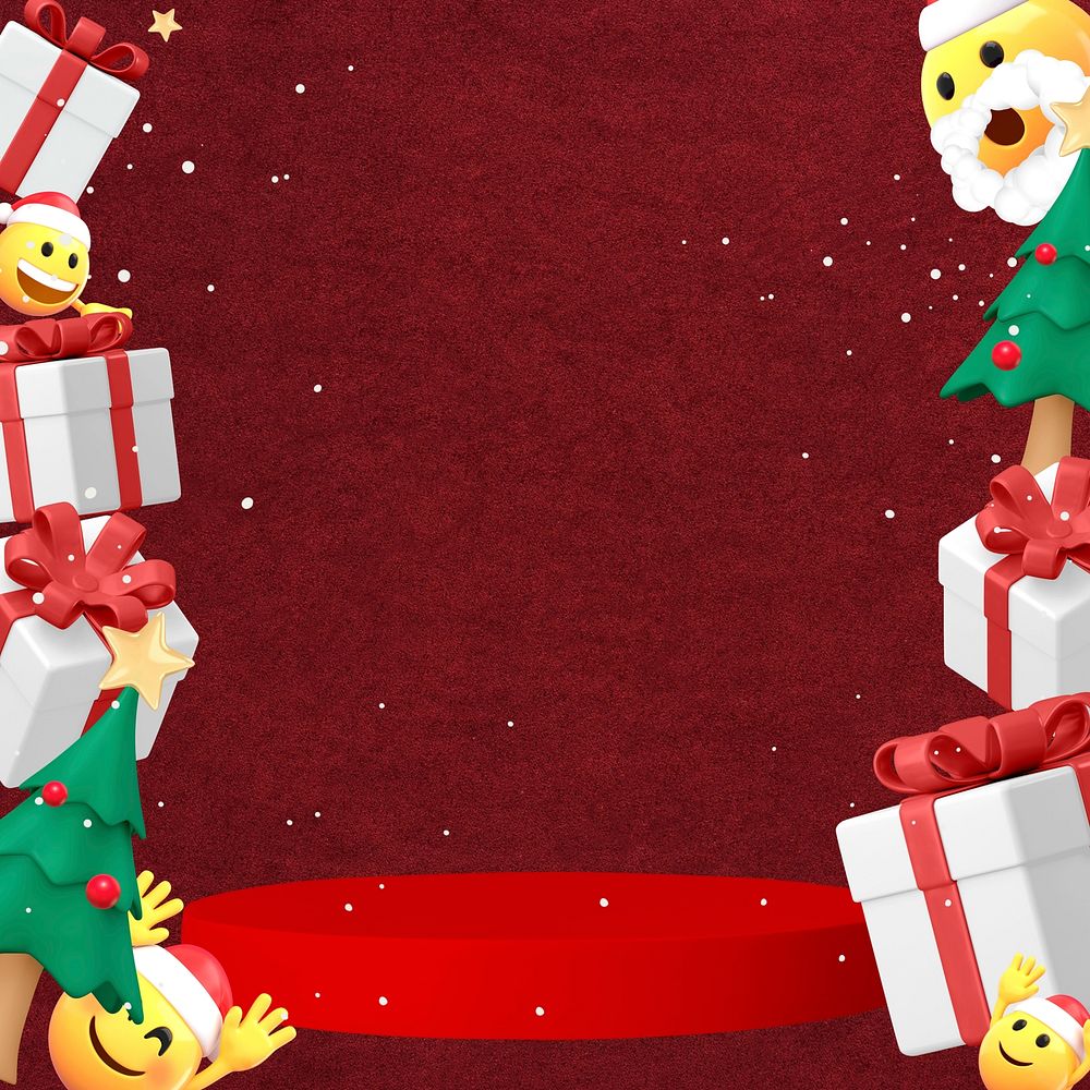 3D emoji Christmas product backdrop background 
