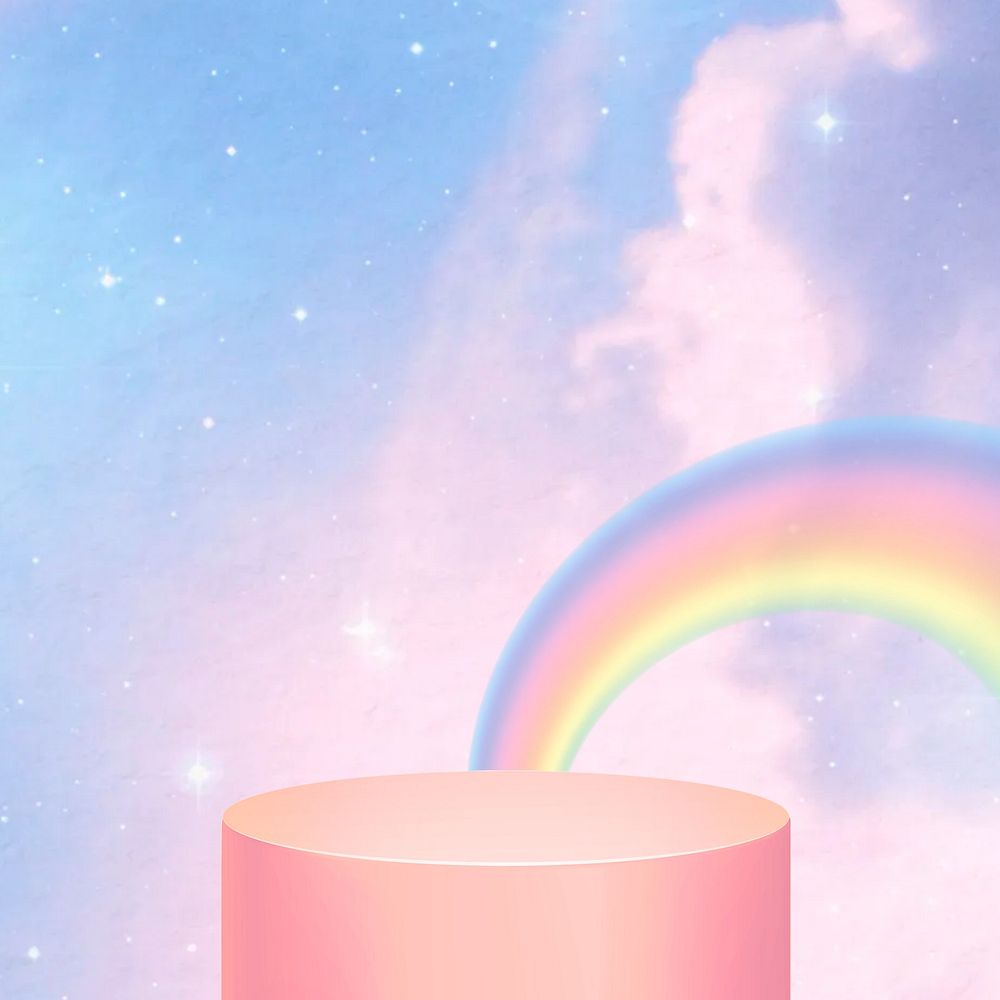 3D product backdrop background, rainbow pastel design