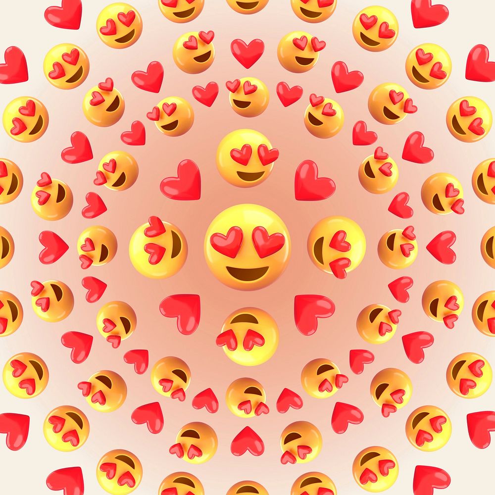 Hearteyes emoticon pattern, love concept Premium Photo rawpixel