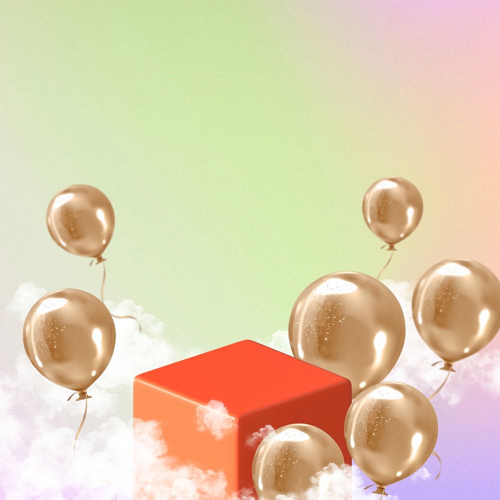 3D celebration balloons product backdrop background