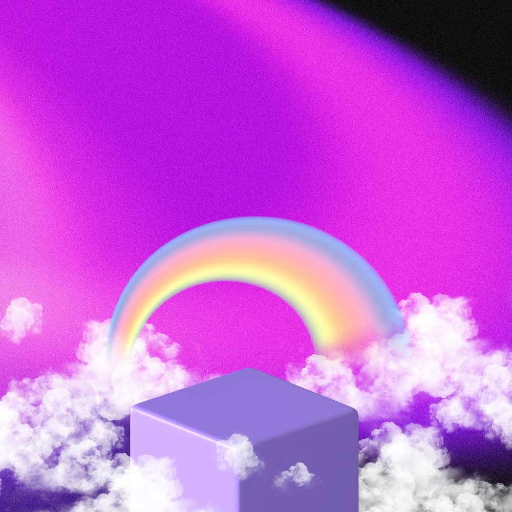 3D rainbow purple product backdrop