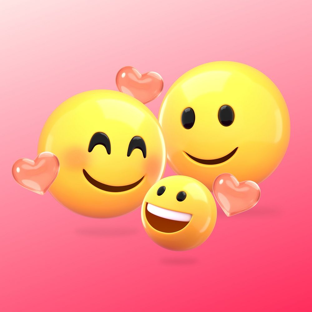 3D emoticons, family love illustration