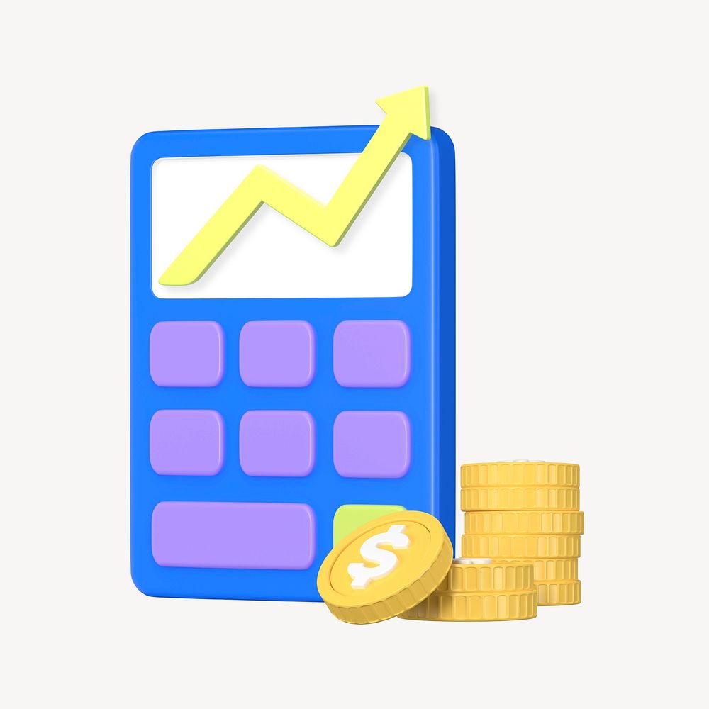 Interest rate calculator 3D rendered business graphic