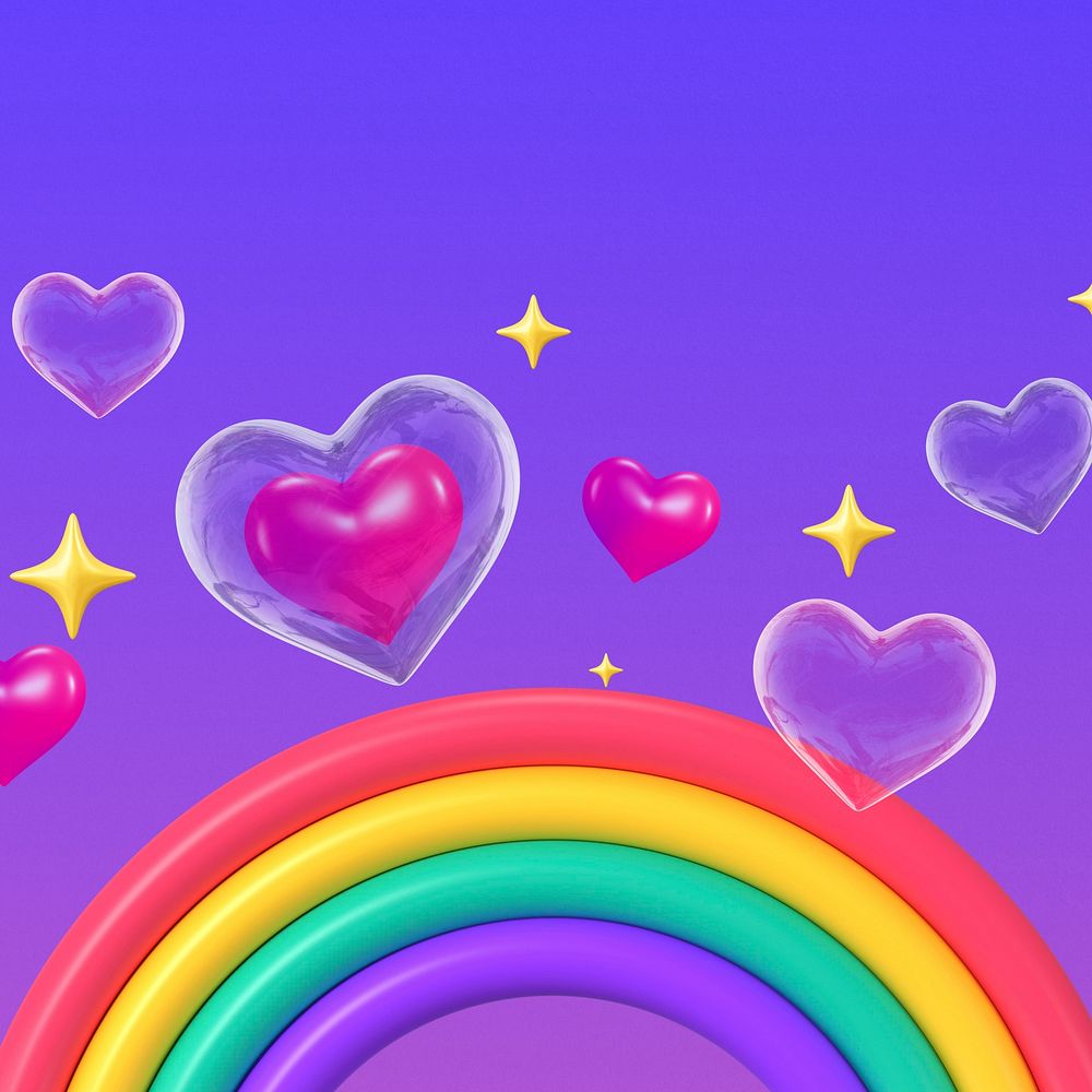 LGBTQ community 3D background, purple design