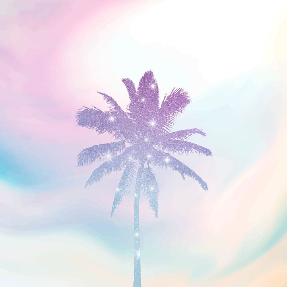 Aesthetic summer background, palm tree design 