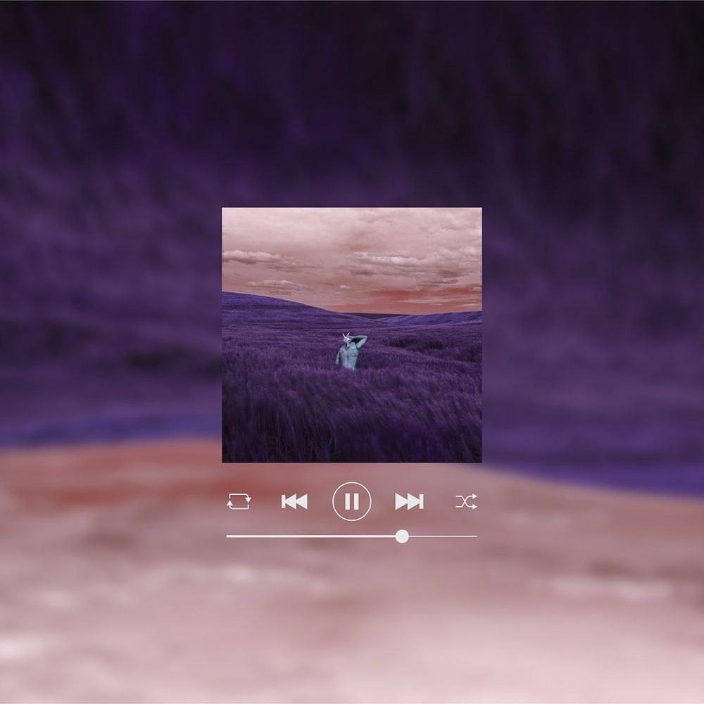 Aesthetic song playlist purple background