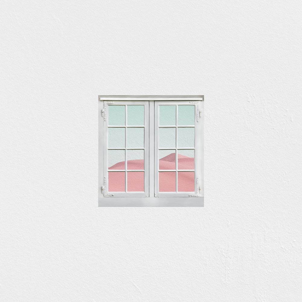 Aesthetic white window background, minimal design