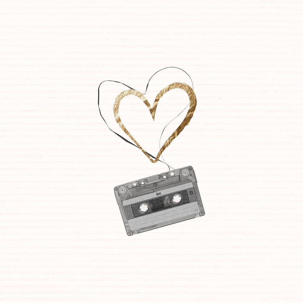 Aesthetic music lover background, tape cassette design