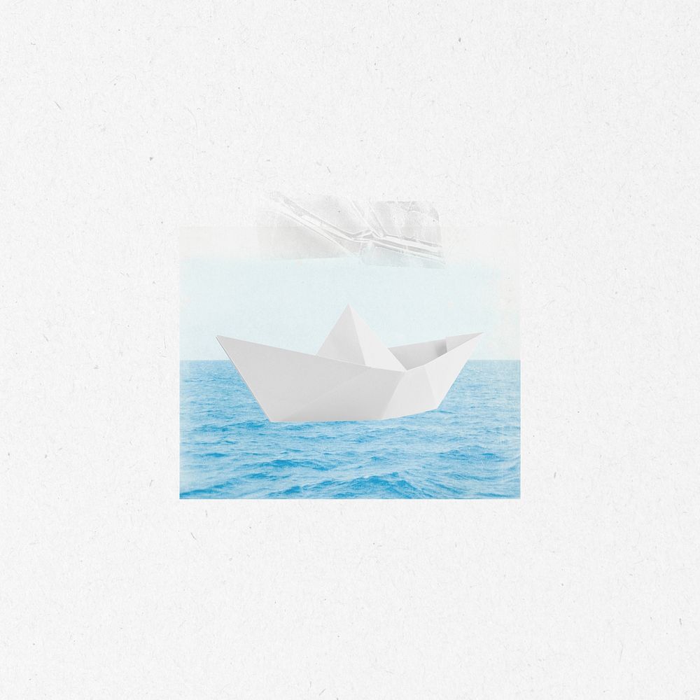 Aesthetic minimal background, paper boat design