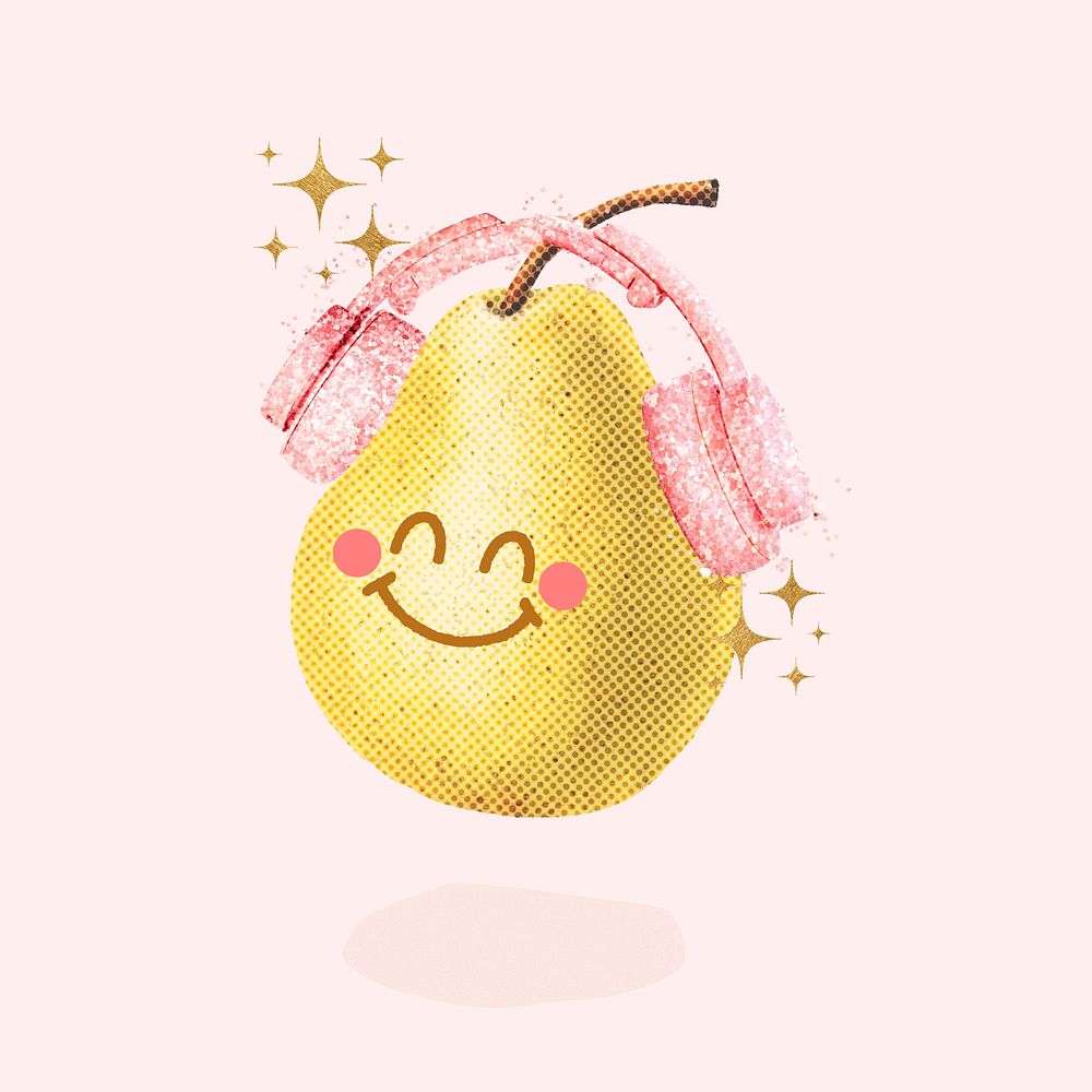 Cute pear pink background, music design