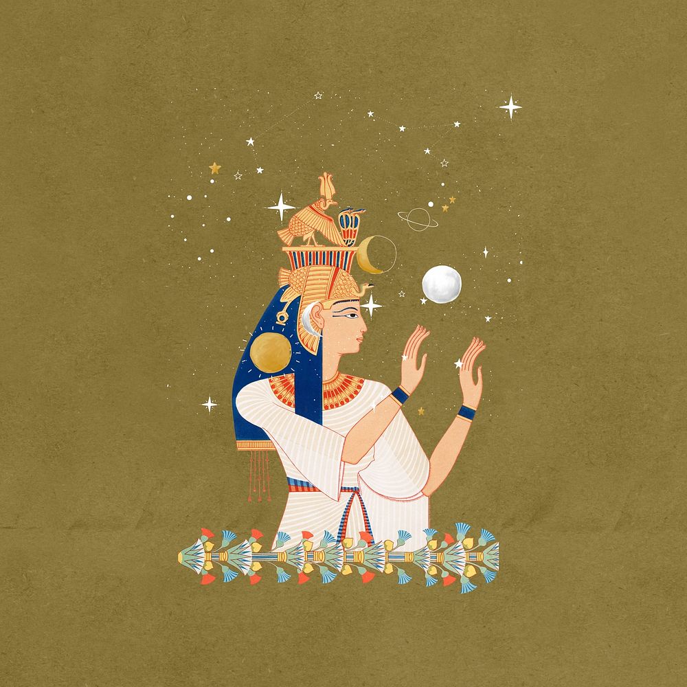 Aesthetic Egyptian pharaoh illustration background
