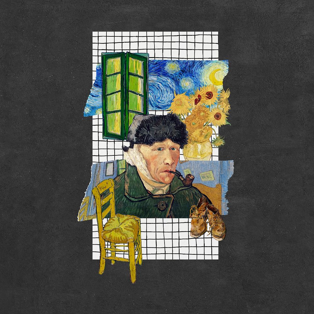 Van Gogh's portrait background, remixed by rawpixel