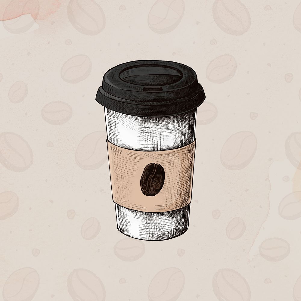 Coffee cup beige background, food & drink design