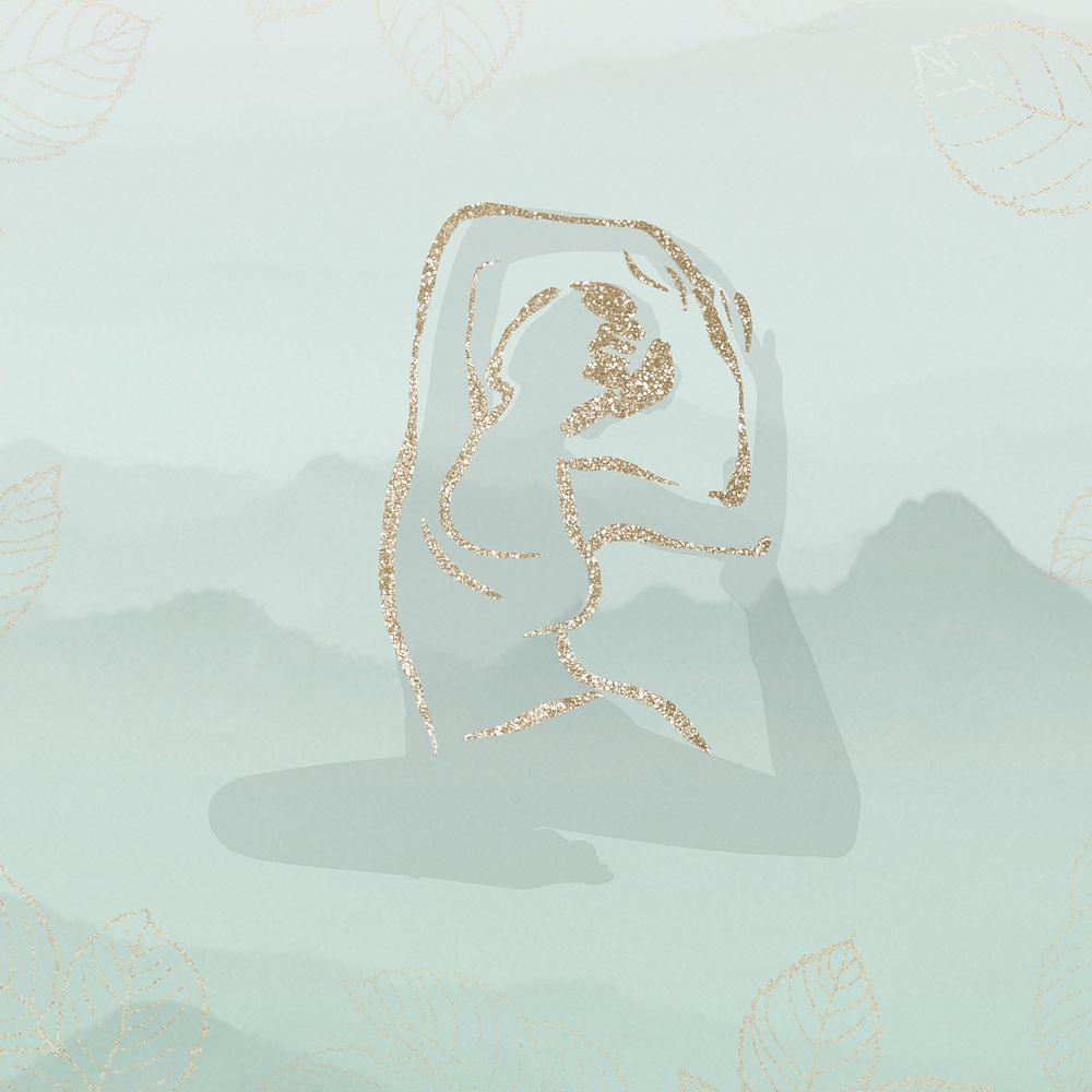 Gradient aesthetic yoga background, mindfulness design