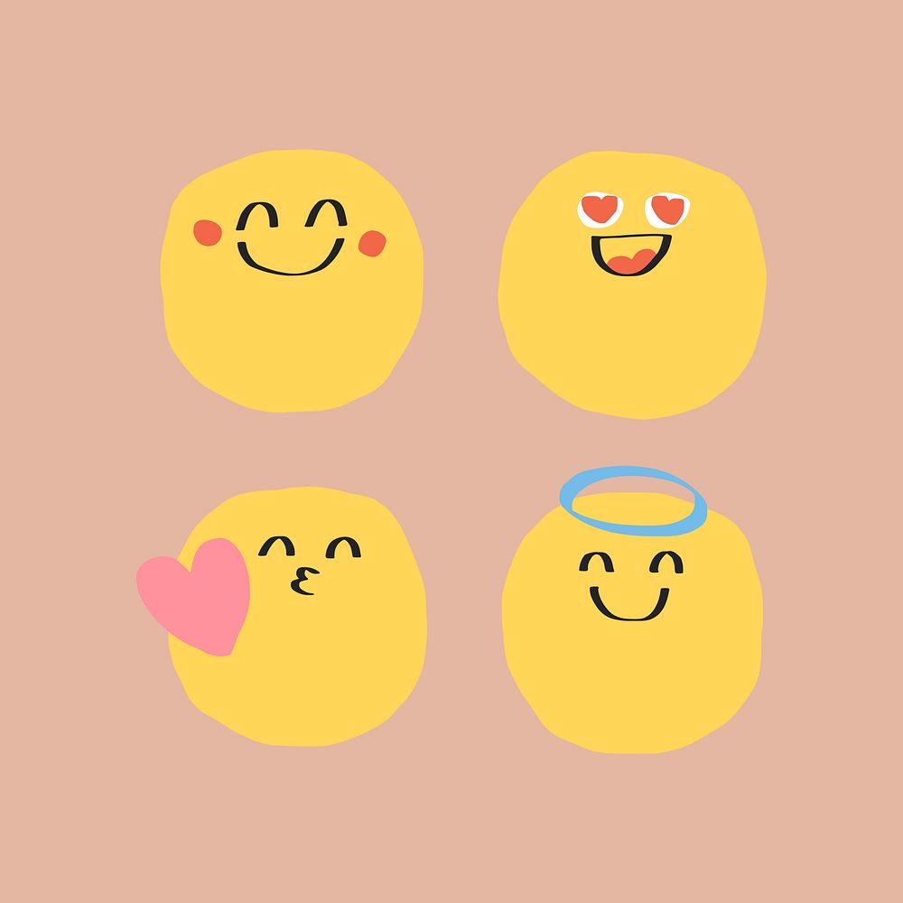 Happy emoji background, emoticon design 