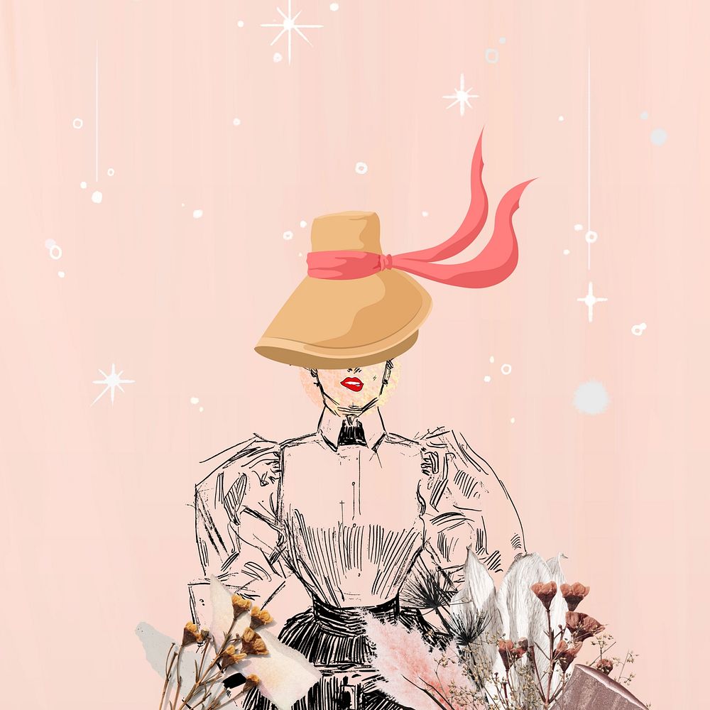 Pink aesthetic lady background