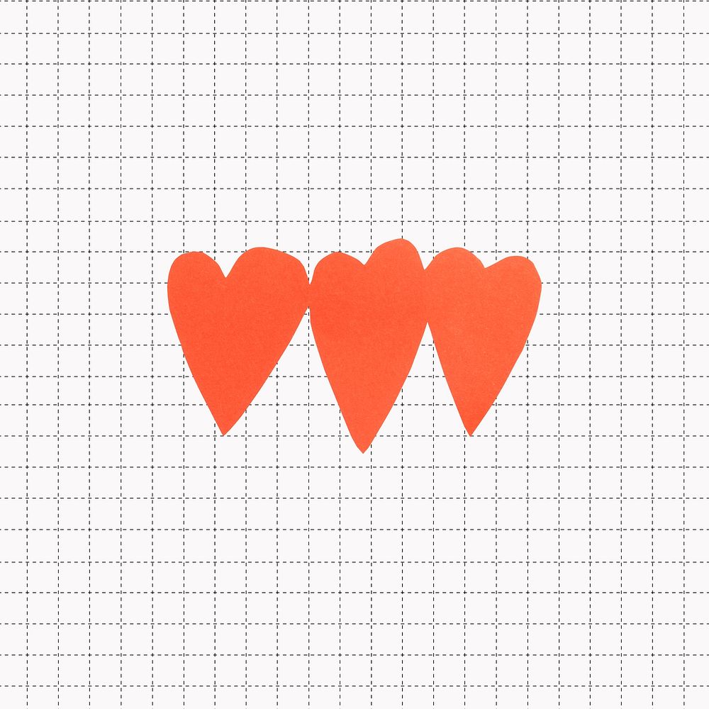 Aesthetic minimal hearts background, grid design