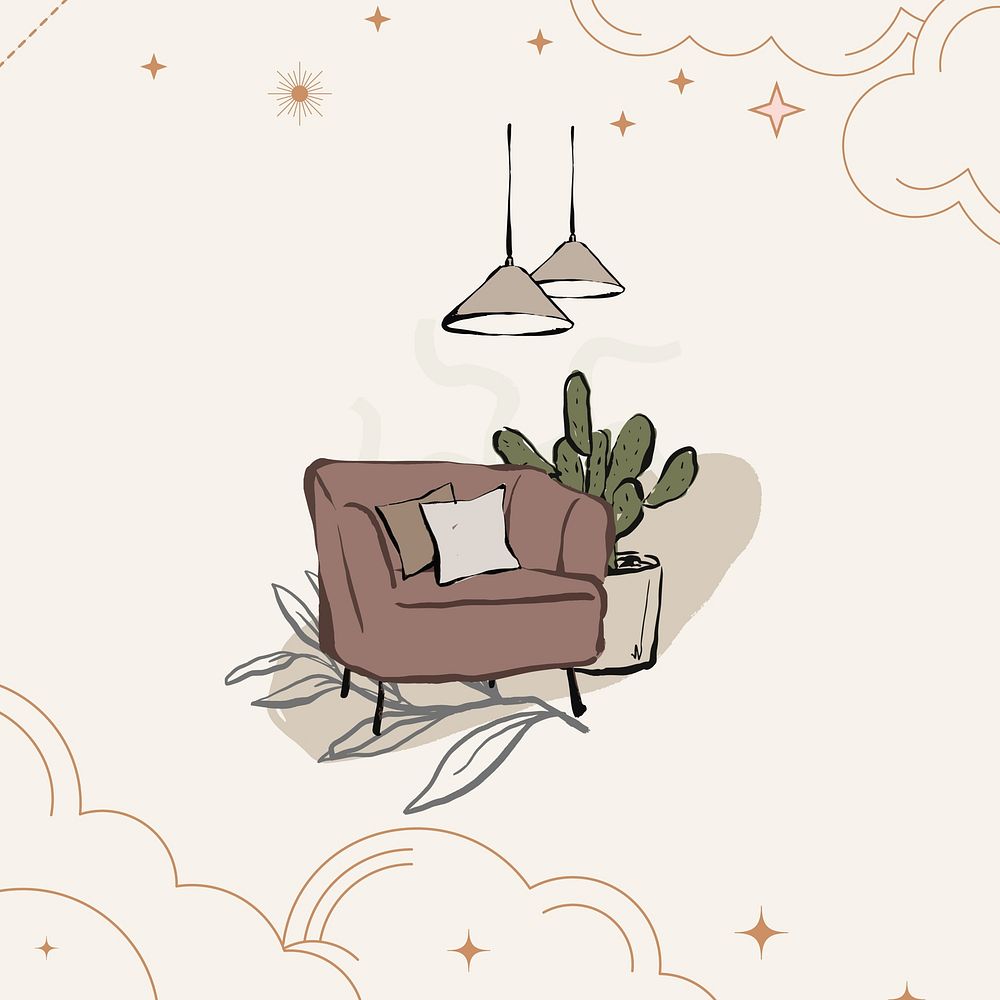 Aesthetic beige furniture background, living room design