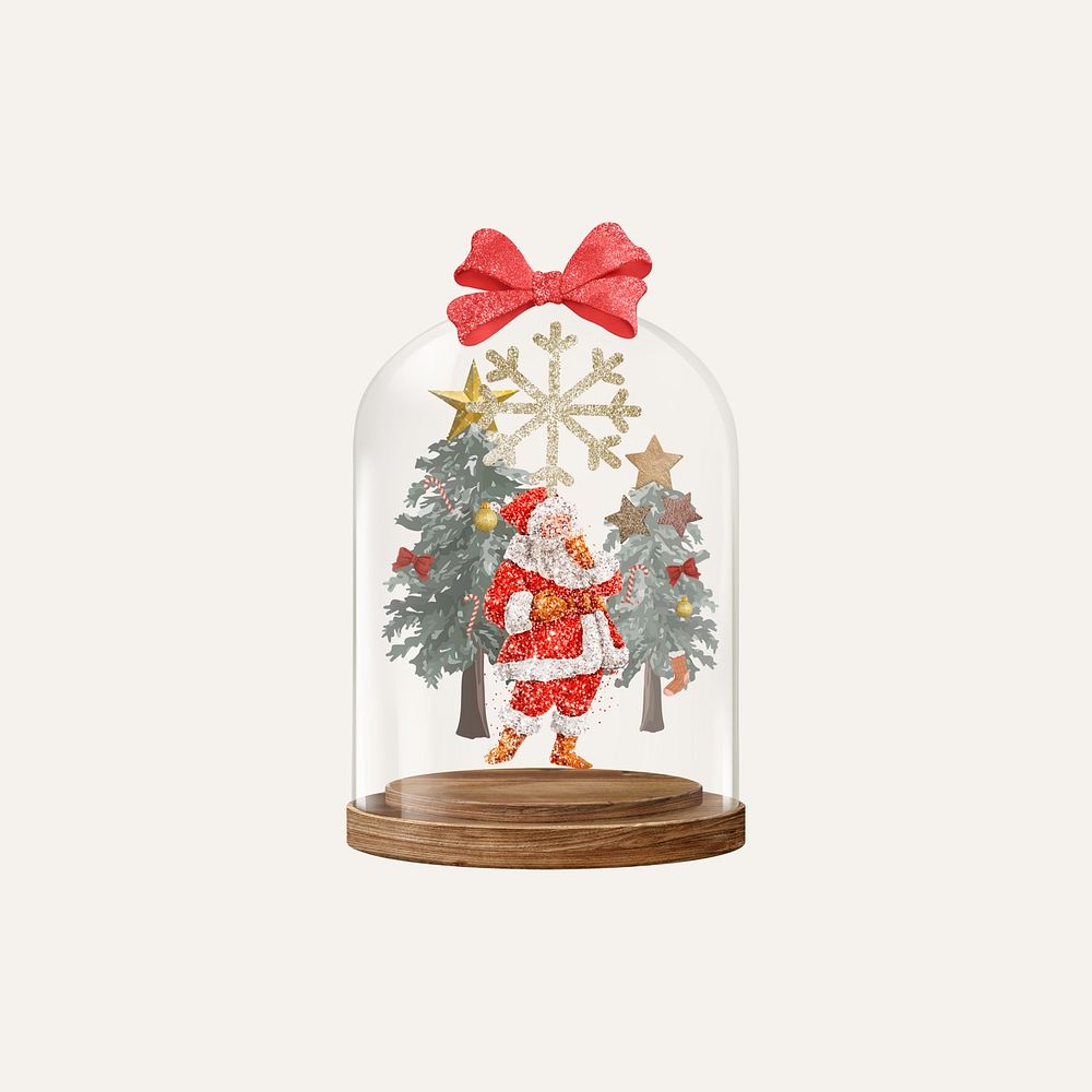 Santa snow globe, Christmas background