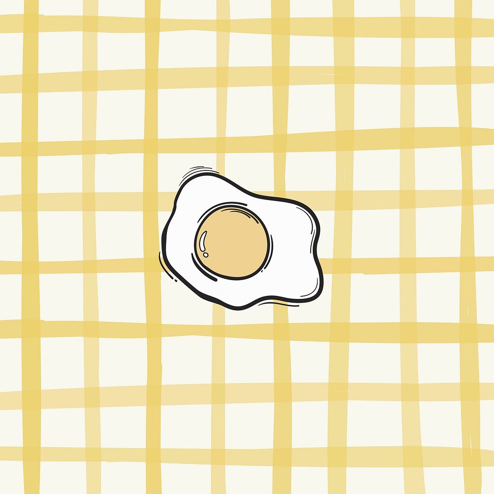 Cute breakfast yellow background, egg design