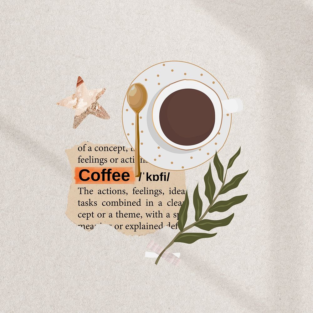 Aesthetic coffee beige background, morning drink design