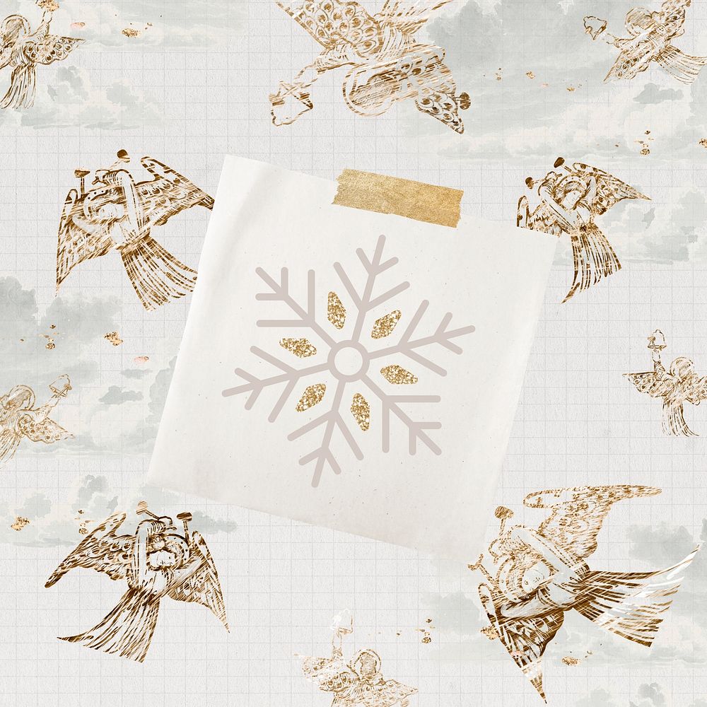 Gold snowflakes background, Christmas design