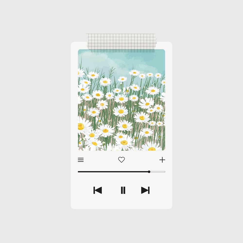 Spring music playlist, daisy illustration 