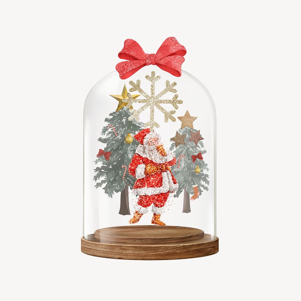 Santa snow globe, Christmas design 