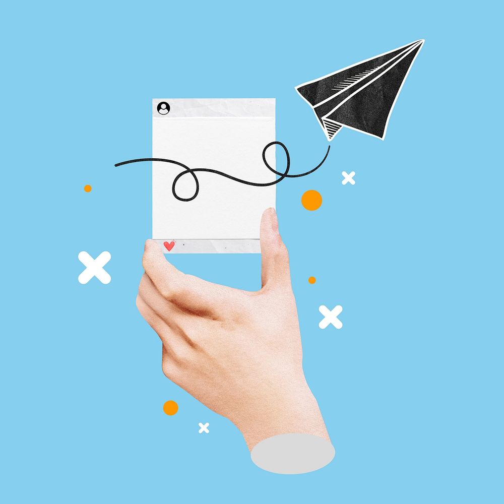 Online communication background, paper plane icon