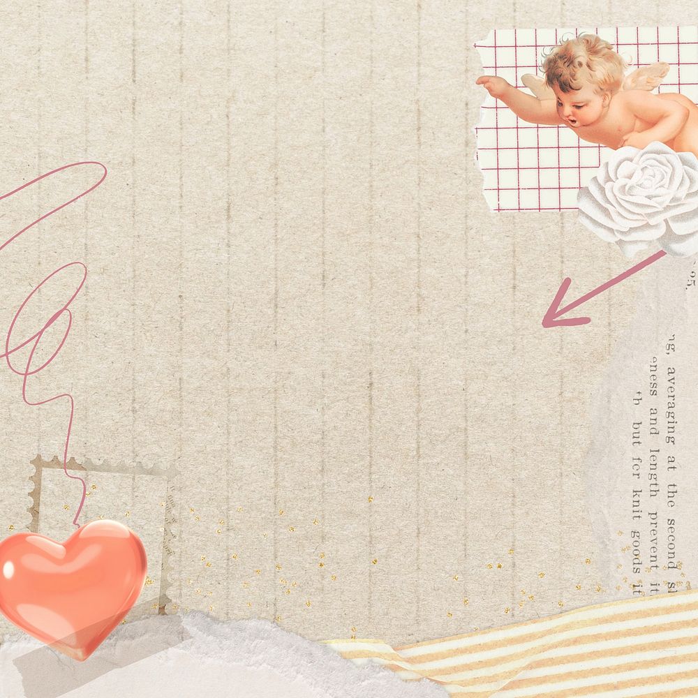 Valentine's cupid background, heart border