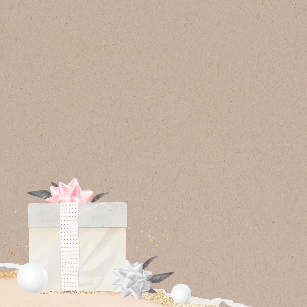 Birthday gift box background, brown textured design