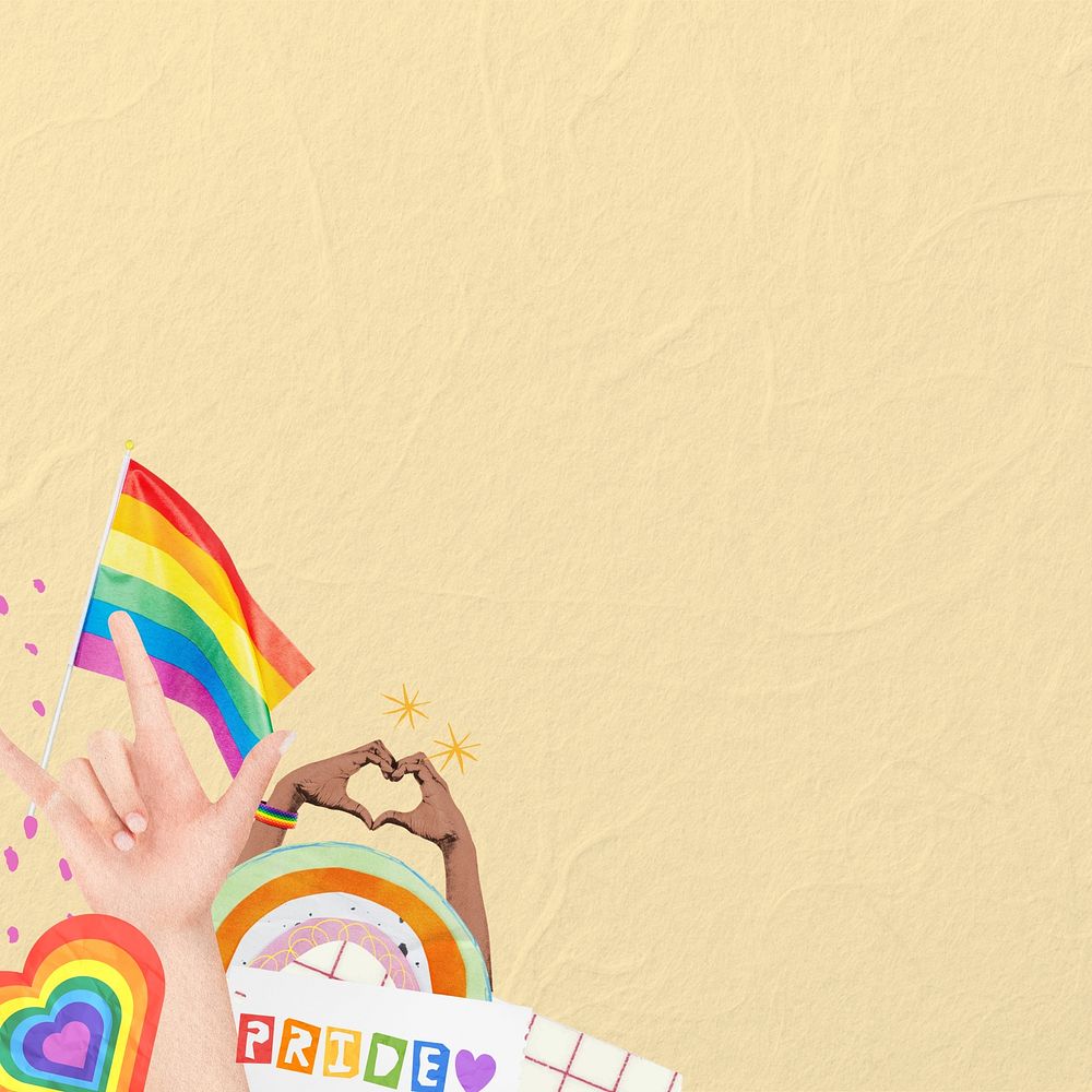 Beige LGBTQ pride background, celebration design