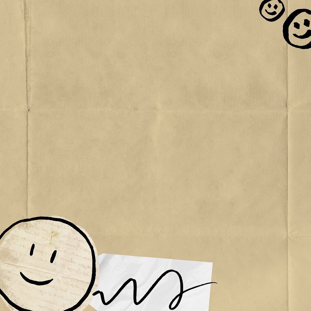 Happy face brown  doodle background