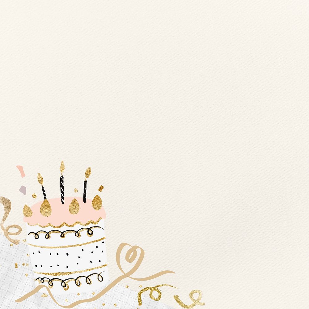 Birthday celebration cake background, beige design
