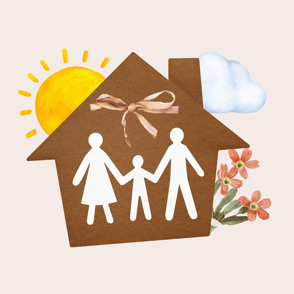 Family home illustration  background, insurance design