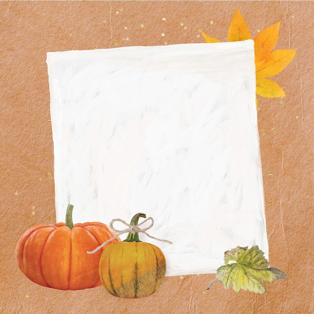 Autumn pumpkin note paper collage