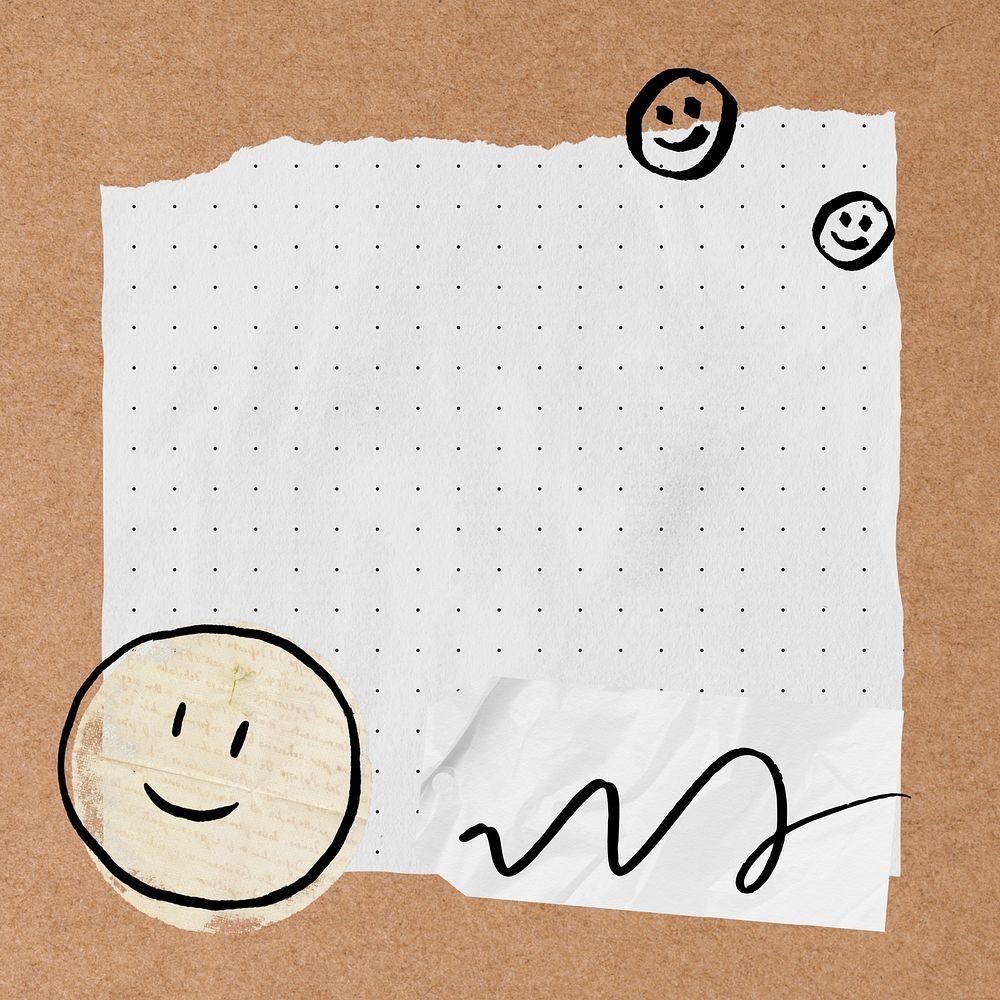 Note paper emoji  doodle background