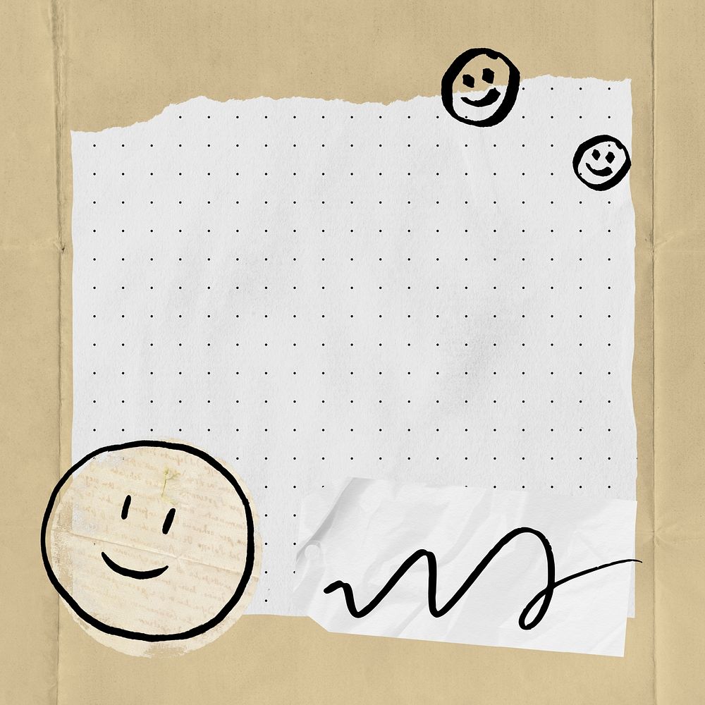 Note paper emoticon  doodle background
