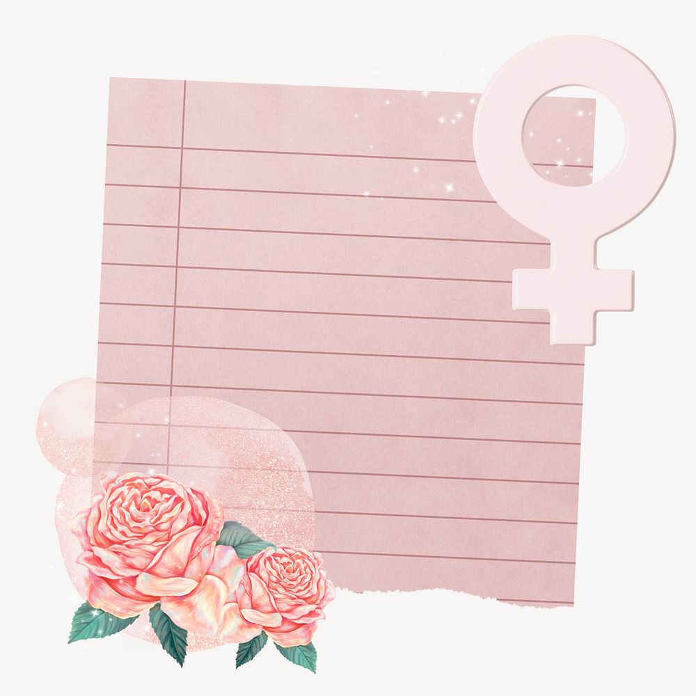 Floral note paper, Women's Day celebration aesthetic